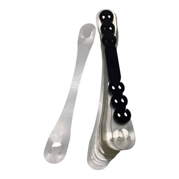 Clear Plastic Retail Display Hook Hangers With Black Connector Pieces For Hangin - Picture 4 of 6